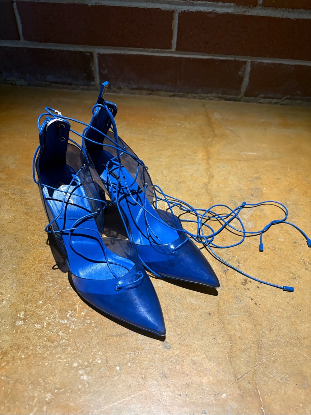Aldo Royal Blue Lace-Up Pointed Toe Heels